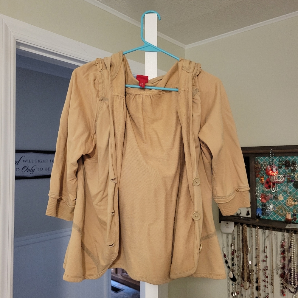 Hooded beige jacket